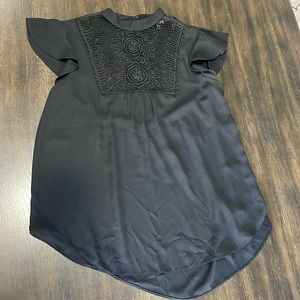 Black Lack Blouse with embroidery on the front